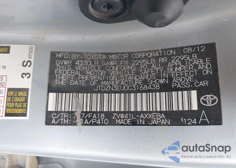 2012 Toyota Prius V Three z USA, uszkodzony, nr VIN JTDZN3EU0C3168438